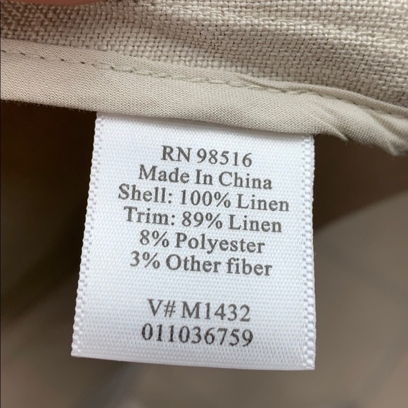 Coldwater Creek linen crop blazer jacket, gold jacquard trim summer / fall EUC - Picture 7 of 8